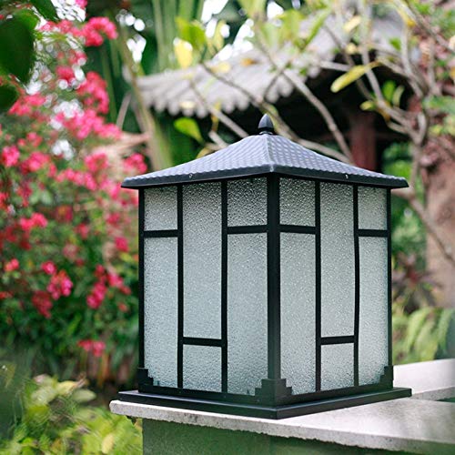 Lampe colonne de villa en verre et aluminium moulé sous pression