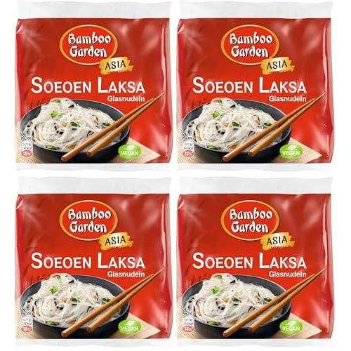Bamboo Garden Soeoen Laksa Glasnudel, 100 g (Packung mit 4)