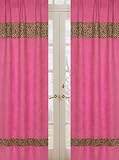 Sweet Jojo Designs 2-Piece Cheetah Girl Pink and Brown Window Treatment Panels