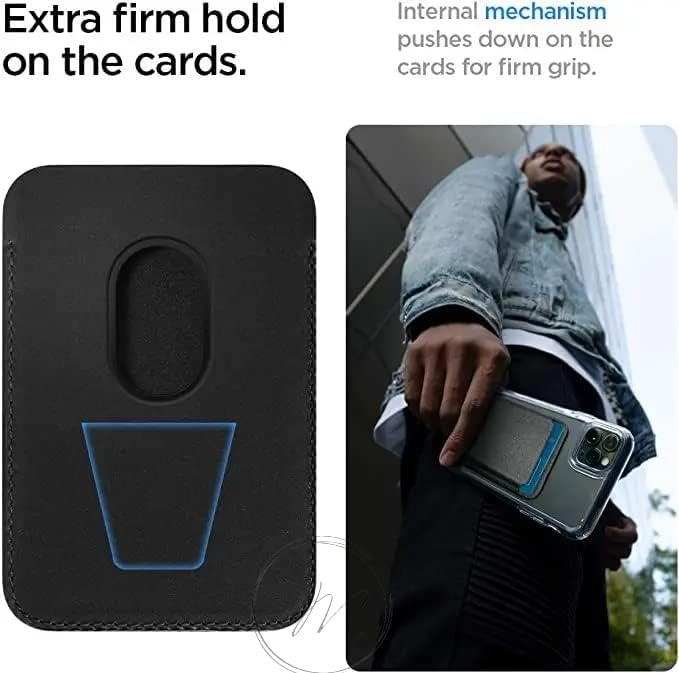 Image of MIDOS Magnetic Card Wallet Holder Designed for MagSafe Compatible with iPhone 17, iPhone 16, iPhone 15, iPhone 14, iPhone 13, iPhone 12 Series Models (Black)