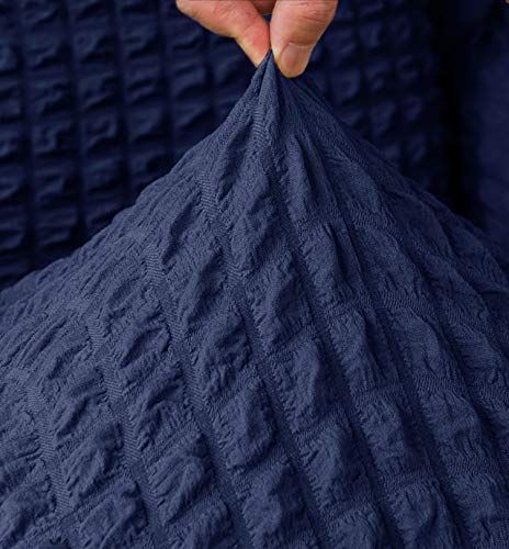 Eivmax Seersucker Stretch Wingback Chair Slipcover With Skirt 1-Piece Royal Blue Wing Chair Covers Wingback Armchair Slipcover Sofa Cover Non Slip With Furniture Protector (Royal Blue) #TOP1