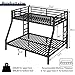 Bellemave Twin Over Full Bunk Bed with Ladders, Metal Bunk Beds Frame with Full-Length Guardrails, Heavy-Duty Bunkbed for Bedroom, Guest Room, Dorms, Noise-Reduce and No Spring Box Needed, Black