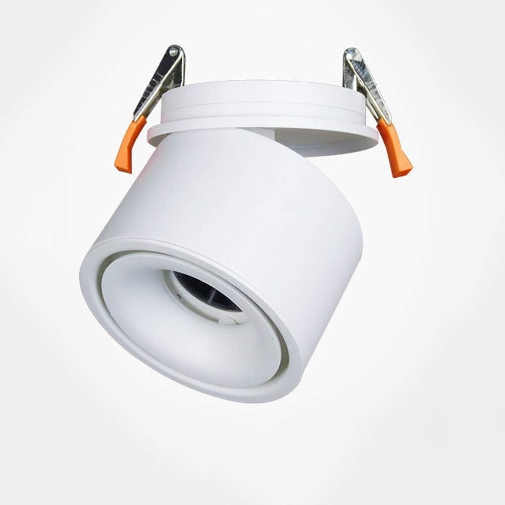 Spotlight，Led Downlights Panel Ceiling Lights Foldable Retractable Recessed Ceiling Downlamp round Metal Recessed Spot Lamp for Living Room Store Aisle Study Dressing Room Cloakroom/White Light