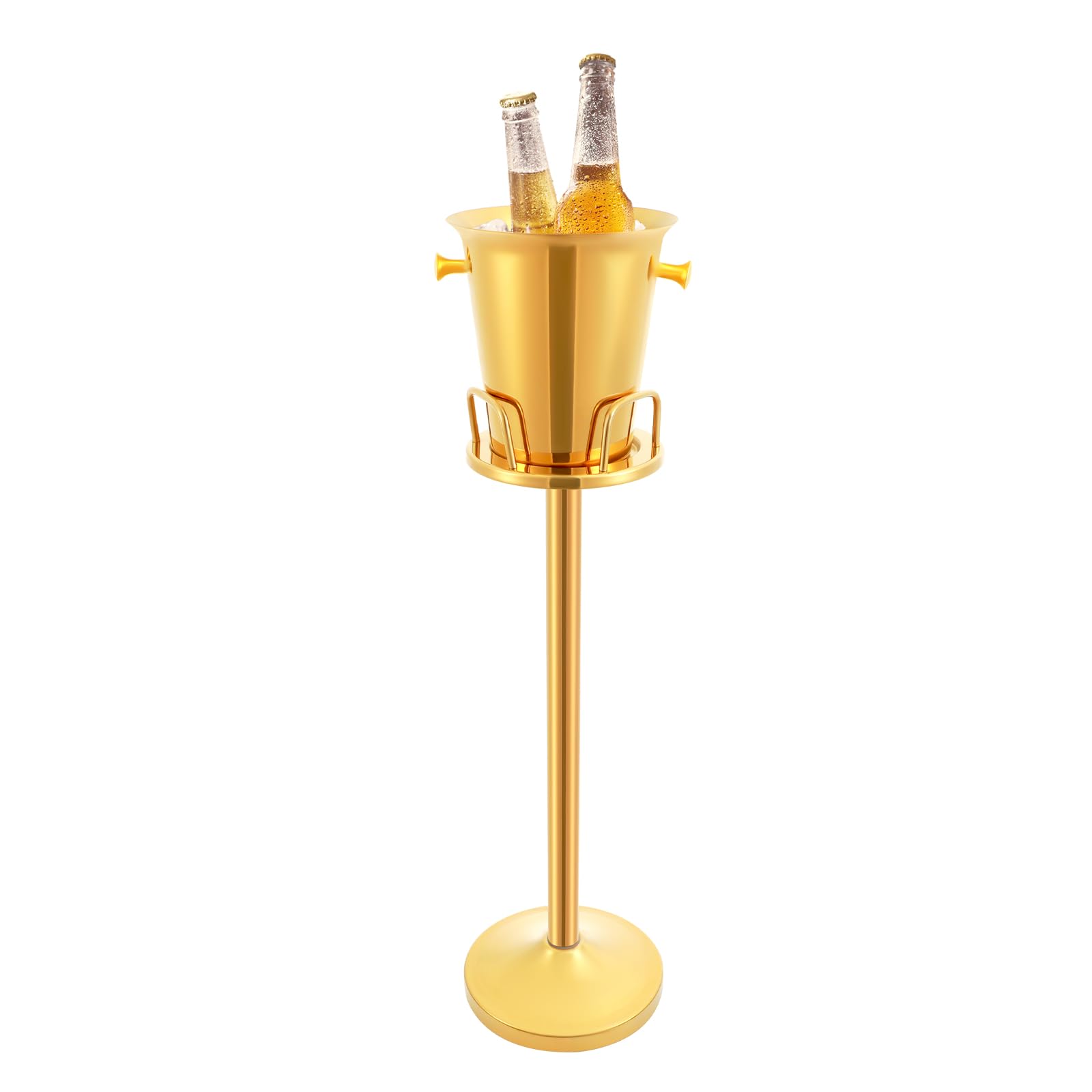 Enfriador de champán de 5 litros, cubitera para champán, con soporte, enfriador de botellas de acero inoxidable, para 1 botella de vino o champán