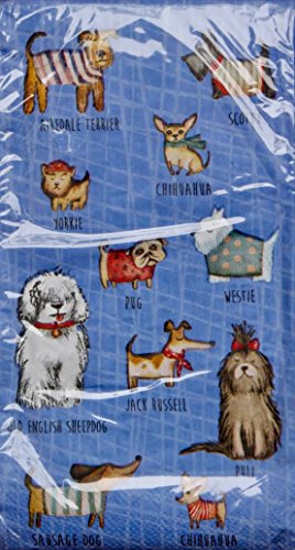 Creative Converting Guest Towels Buffet Hostess Dog Puppy Collage 2-ply Napkins, Woof, 20 ct