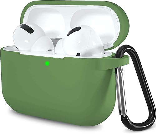 Lerobo Funda para Airpods Pro, a prueba de golpes, lavable, de silicona, funda protectora compatible con Apple Airpods Pro, LED frontal visible