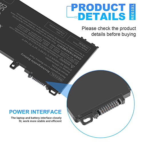 Image of ASUNCELL RE03XL L32656-005 Laptop Battery Replacement for HP ProBook 450 G6 450 G7 440 G6 430 445 455R G6 430 440 445 G7 Serie for hp probook 450 g6 Battery 11.55v 45wh
