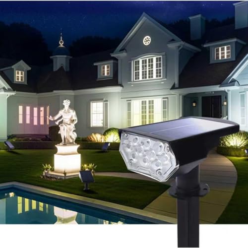 Image of 1 Pack Solar Spot Lights Outdoor Waterproof, 20 LEDs Bright Landscape Spotlights Dusk to Dawn, Cool White Adjustable Uplights for Yard Tree House Garden Wall Pathway, IP65