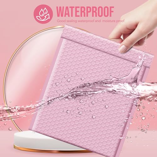 Image of Fuxury Bubble Mailers 8.5x12 inch Large Bubble Envelopes 40 Pack Usable Size 8.5x11 inch Thick Padded Mailers for Mailing Books Magazines Clothes Small Business, Light Pink #2