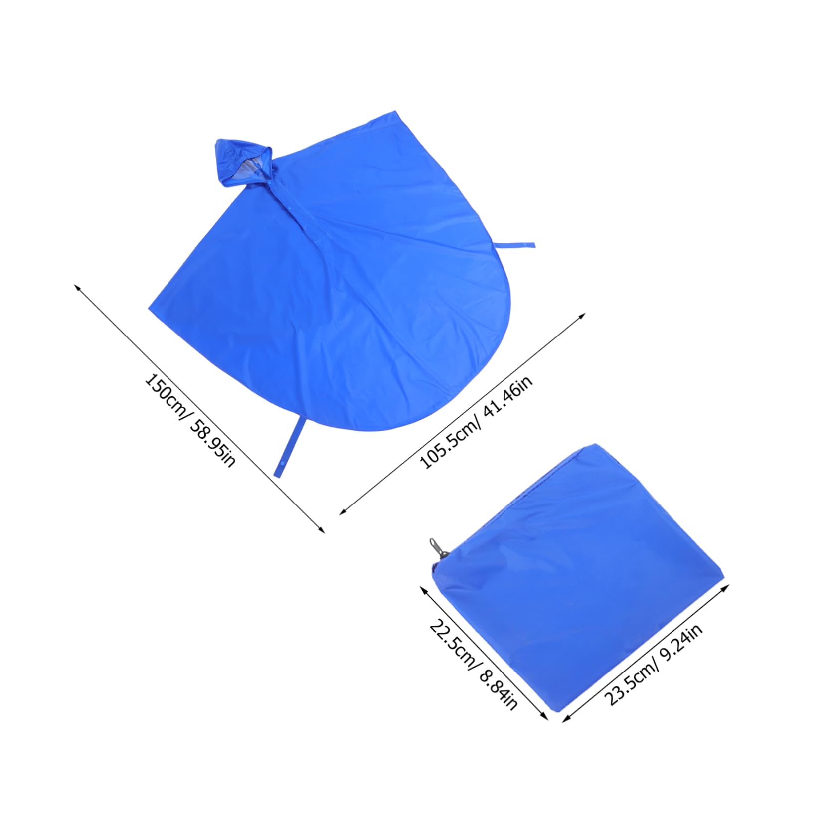 Rollstuhlponcho aus Polyester, Blau, mit Kapuze und Schirm | Regenschutz für Elektromobile, Leicht und Tragbar, für Draußen und Reisen