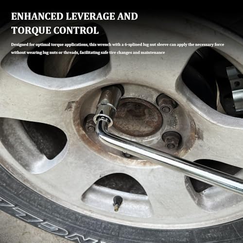 Image of Telescoping Lug Wrench, Tire Wrench, Wheel Nut Remover 1 /2 Drive with 17 /19mm and 21 /23mm Flip Sockets, Carbon Steel Lug Nut Wrenchs Tire Repair Tools for Cars, Vans, Trucks, Caravans