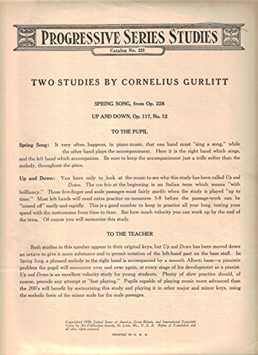 Two Studies by Cornelius Gurlitt: Spring Song, ... B000S9V1F6 Book Cover