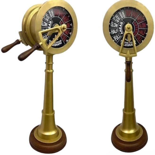 37 Inches Nautical Golden Brass Finish Ship Engine Telegraph/Antique Marine Telegraph for Home and Office Decor.
