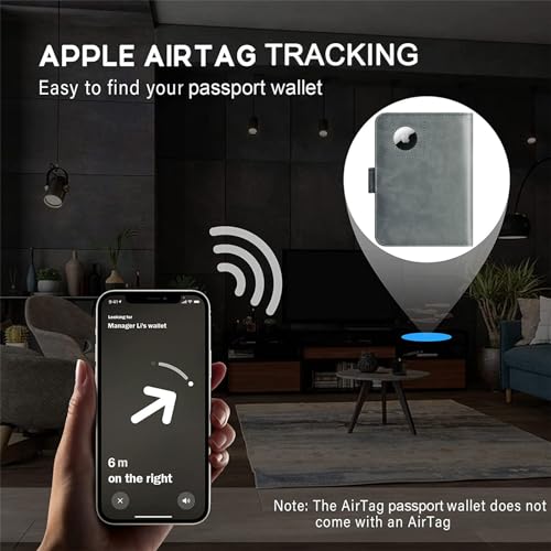 Image of Airtag Passport Holder Cover Wallet Travel Essentials Leather Rfid Blocking Case Vacation Luggage Must Haves Travel Accessories for Men Women (117#Grey)