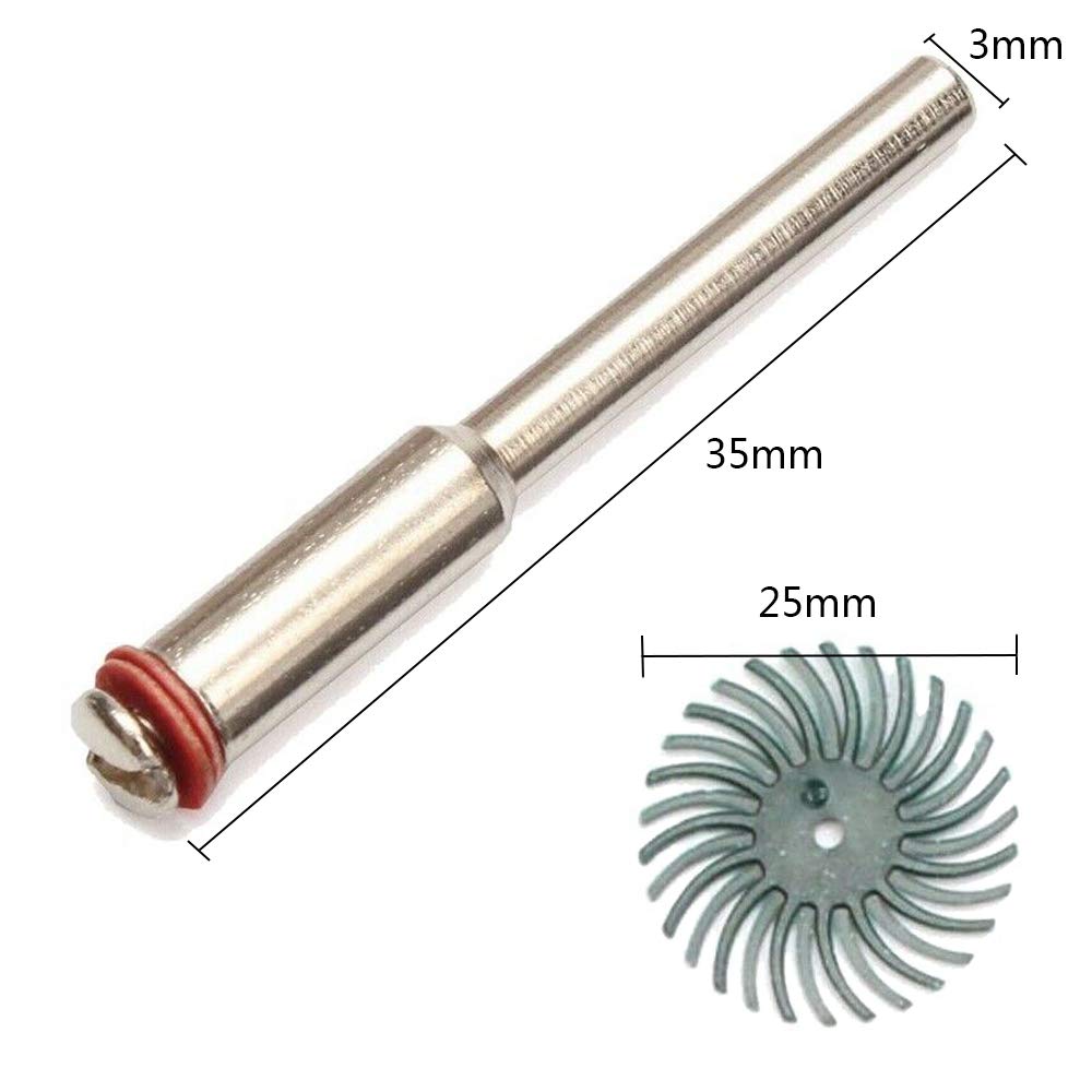 Dischi Con Setole Radiali Mesee 25 Mm - 50 Pezzi Con Mandrini 2,35 E 3 Mm | Per Lucidatura E Sbavatura - Foto 2