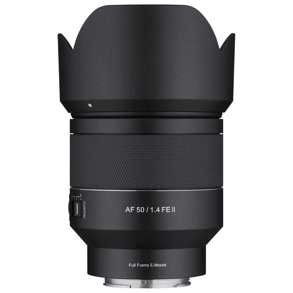 Samyang AF 50 mm F1,4 II FE para Sony E – Objetivo de enfoque automático estándar para cámaras de sistema sin espejo de Sony, sensores de formato completo y APS-C, adecuado para grabación de detalles