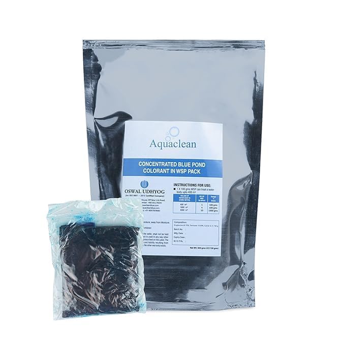 Oswal Udhyog Aquaclean Concentration Blue WSP Pond Colorant Dye for Large Ponds (400gm)-image-6