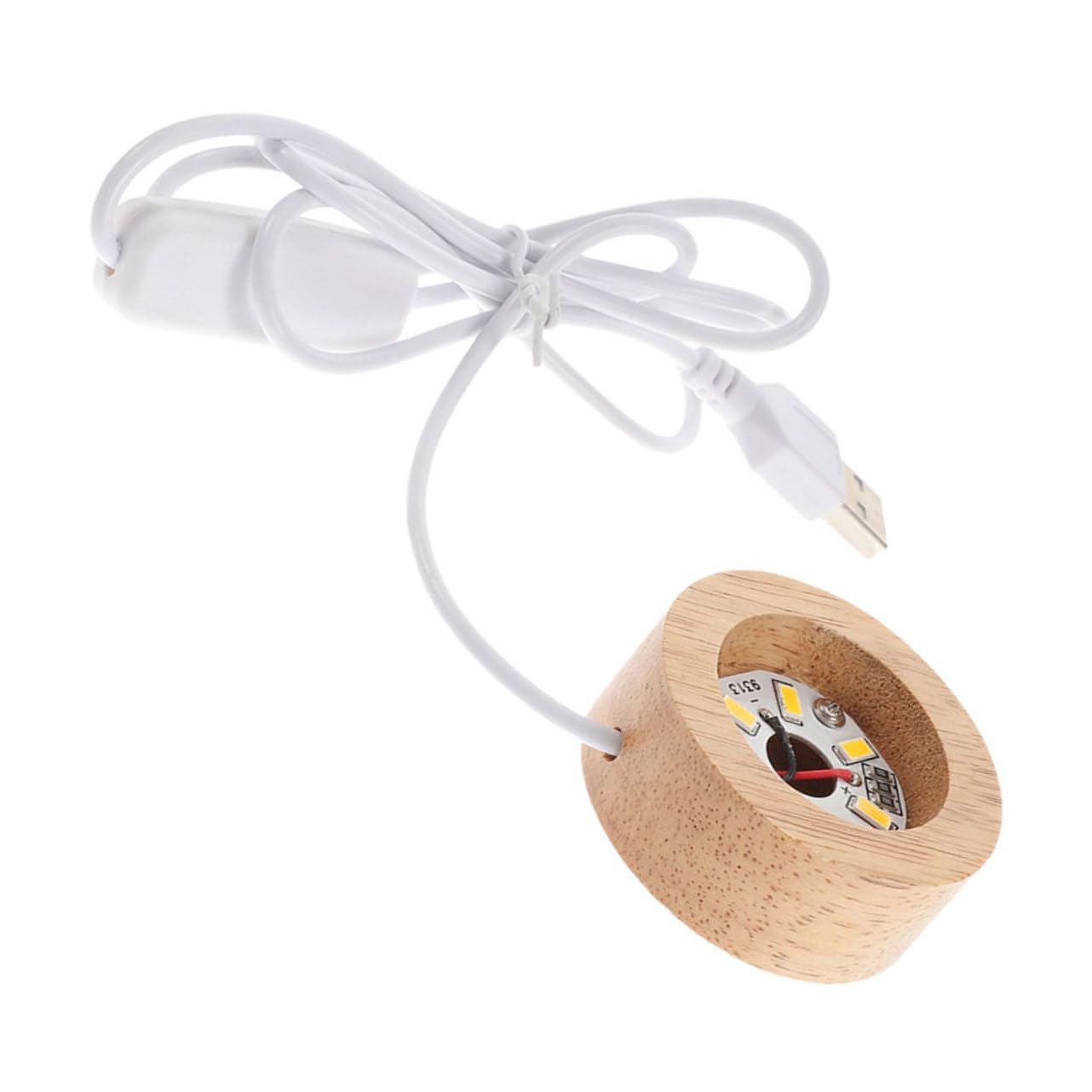 PRETYZOOM Crystal Ball Light Base Wooden Display Stand Thick Night Lamp for DIY Projects Bedroom Study Decor Natural Grain for Enhanced Aesthetics