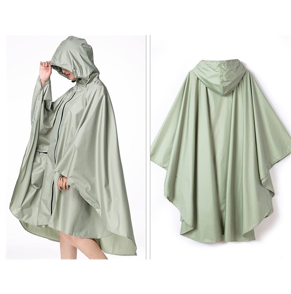 Chubasquero Chaqueta de Lluvia Impermeable Chubasquero Mujer Hombre Ropa De Lluvia Aire Libre Senderismo Chubasquero Poncho Chaqueta Capa Chubasquero Poncho de Lluvia ( Blue : Grün , Size : Large )