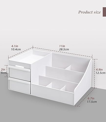 Miniatura 3 de Organizador de caja de almacenamiento de cosméticos con cajones para tocador encimera de tocador encimera de baño elegante soporte de tocador para