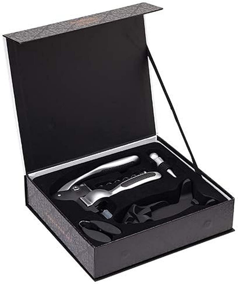 Bеѕt Dеаl Chеар 🛒 Kitchen Craft Connoisseur Lever-arm Corkscrew Set, 5 Pieces, Black and Silver