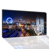Big Ben London Cityscape Metropolis Night Office Living Room Canvas Wall Art Large Artwork Framed 20x40inch Modern Architecture Bedroom Kitchen Decor