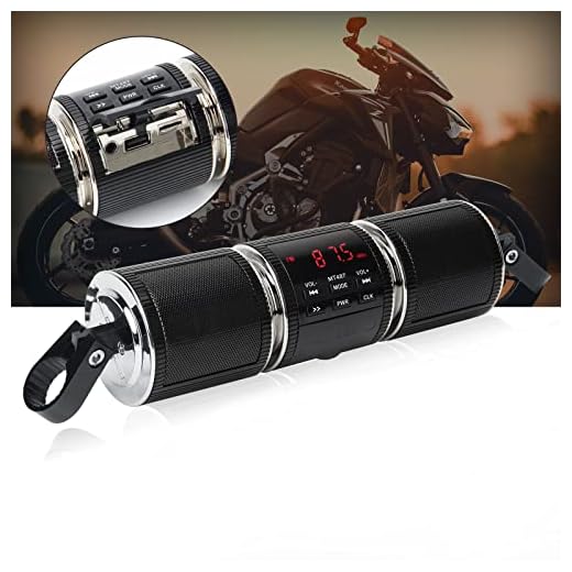 OPL5 Motorcycle Speaker Systems BT Waterproof Stereo Speakers Bar Mount 7/8-1.25 inch with AUX-in, USB, microSD, FM Radio,Audio Amplifier System for Motorcycle ATV UTV (MT487)