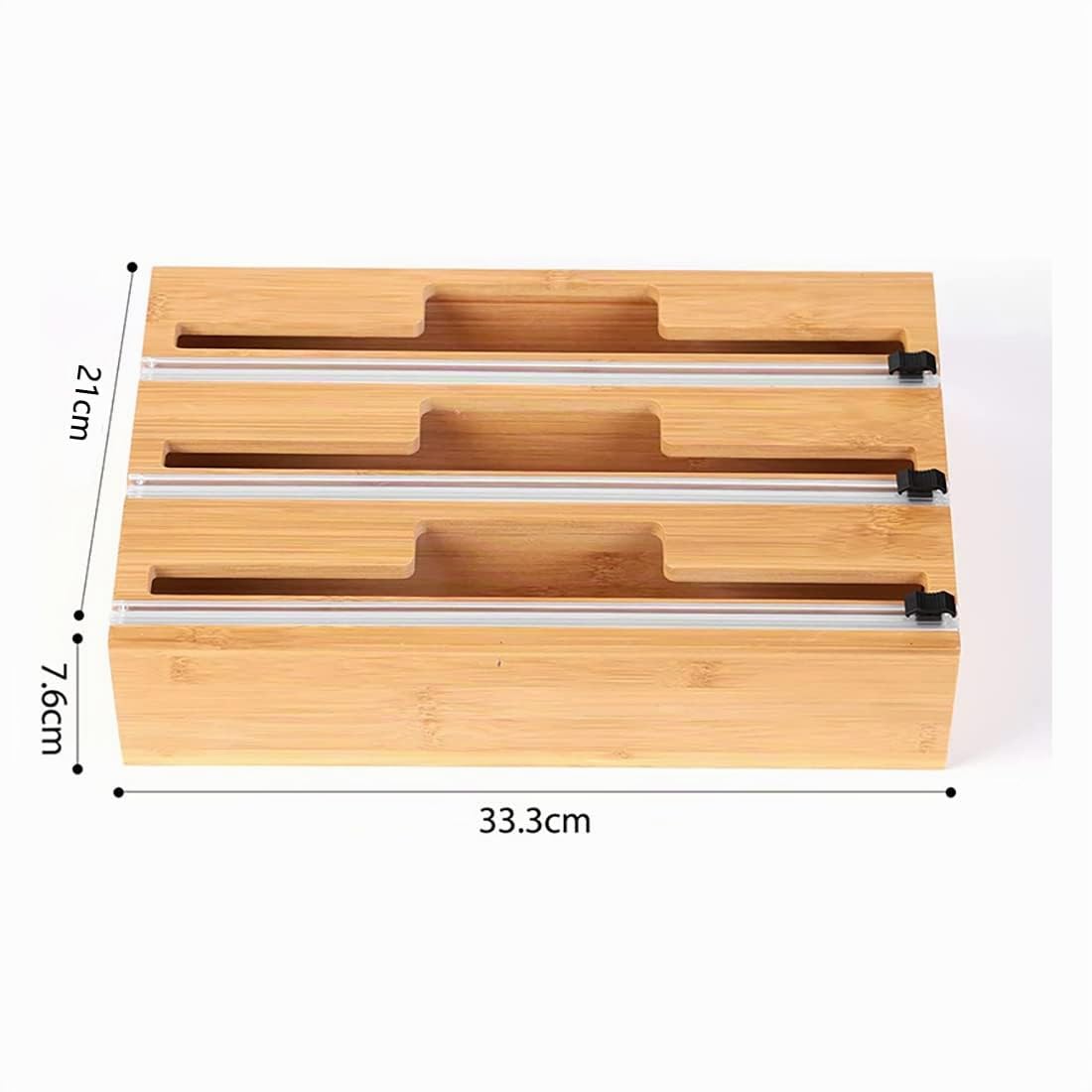 Distributeur Papier Aluminium et Film Coupe-Capsule pour Tiroir de Cuisine, Compatible avec Rouleaux de 12", Organisateur d'emballage de Cuisine en Bambou, Durable et Respectueux de l'environnement