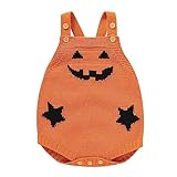 [Regoss] ベビー服 レジス ロンパース 袖なし カバーオール 無地 赤ちゃん服 夏 新生児 着替え便利 ボディスーツ サロペット 韓国 かわいい 子供服 男の子 女の子 幼児 退院着 ジャンプスーツ 人気 肌着 パジャマ 出産お祝い 誕生日祝い 新生児 冬服 ロンパース 赤ちゃん 服 ハロウィン かぼちゃ 衣装(B02-オレンジ,0-3 Months)