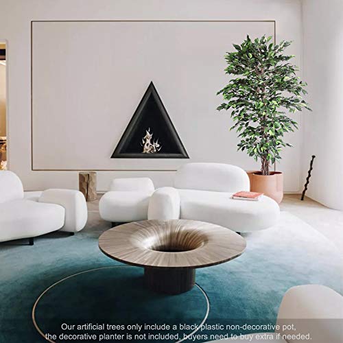 Aveyas 6Ft Artificial Ficus Silk Tree (72In) With Plastic Nursery Pot, Fake Plant For Office House Farmhouse Living Room Home Decor (Indoor / Outdoor) #TOP2