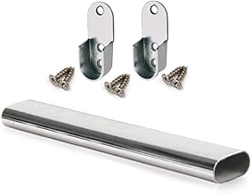 GTV Oval Rail Tube Wardrobe Chrome 1000mm + End Support & Screws