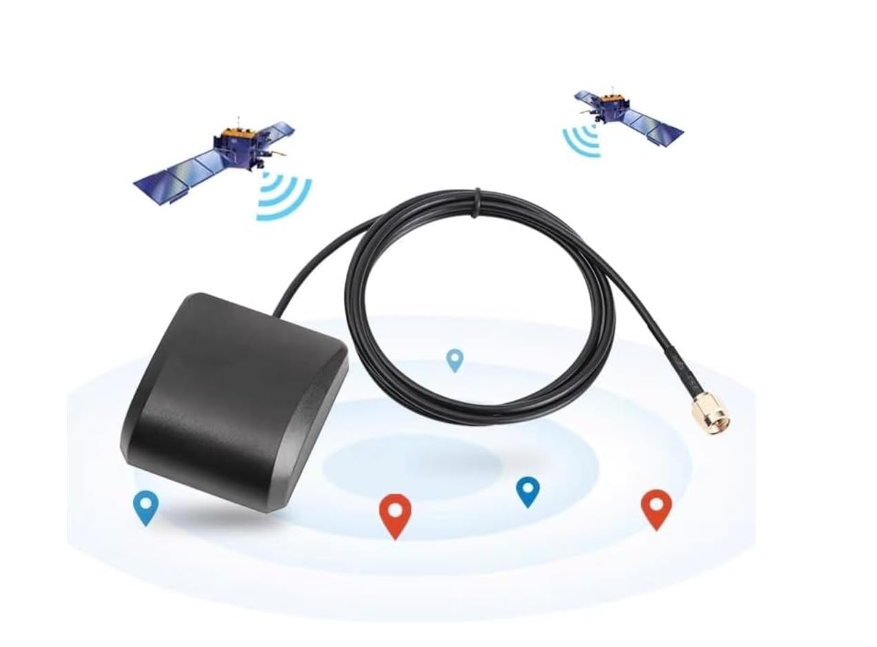 Antenna GPS Attiva per Auto 3 Metri 28dB SMA RG178 Base Magnetica
