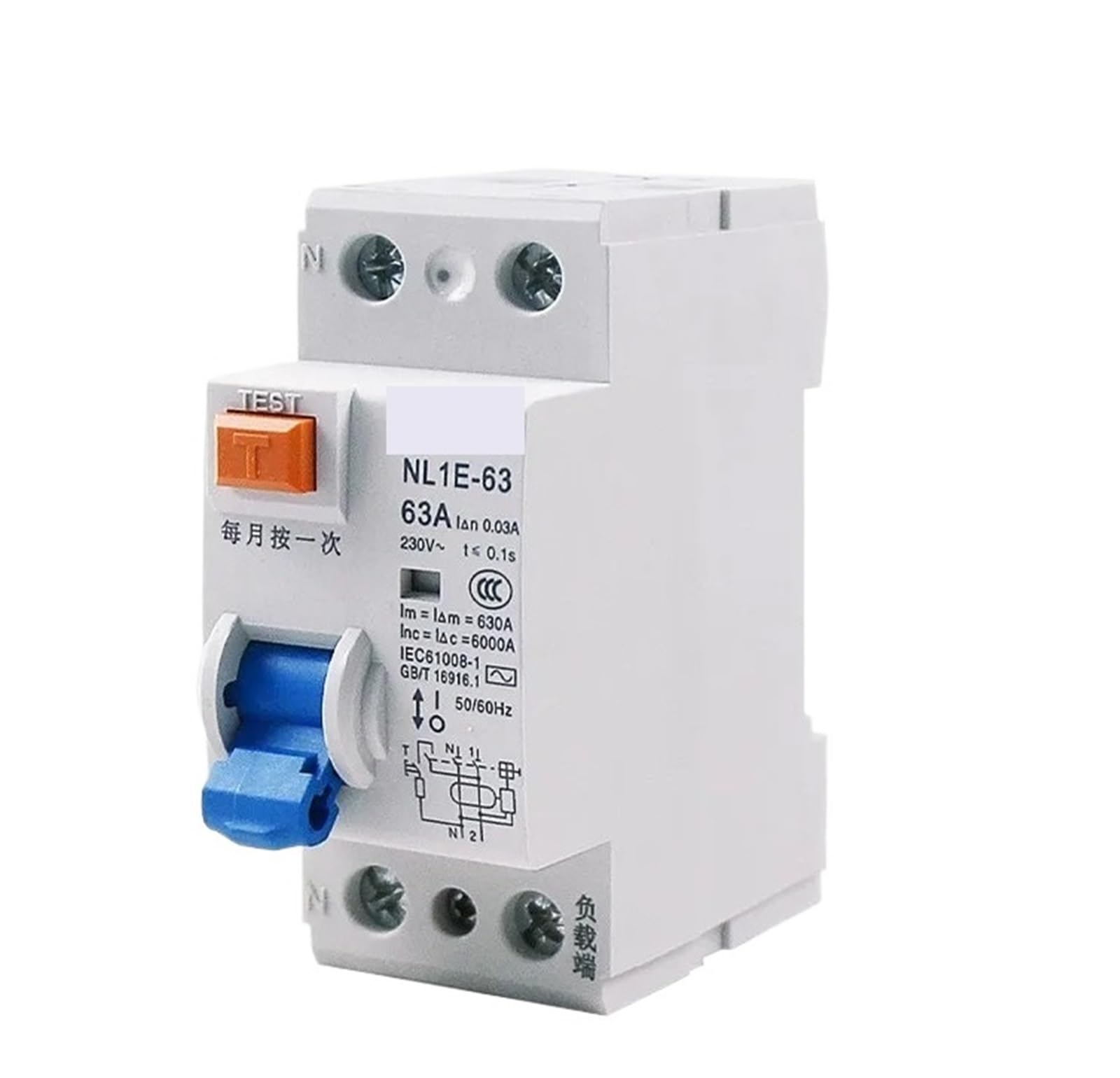 Elektroniczny wyłącznik różnicowoprądowy NL1E-63 30MA 1P+N 2P 4P 25A 40A 63A (4P, 40A) 1 szt