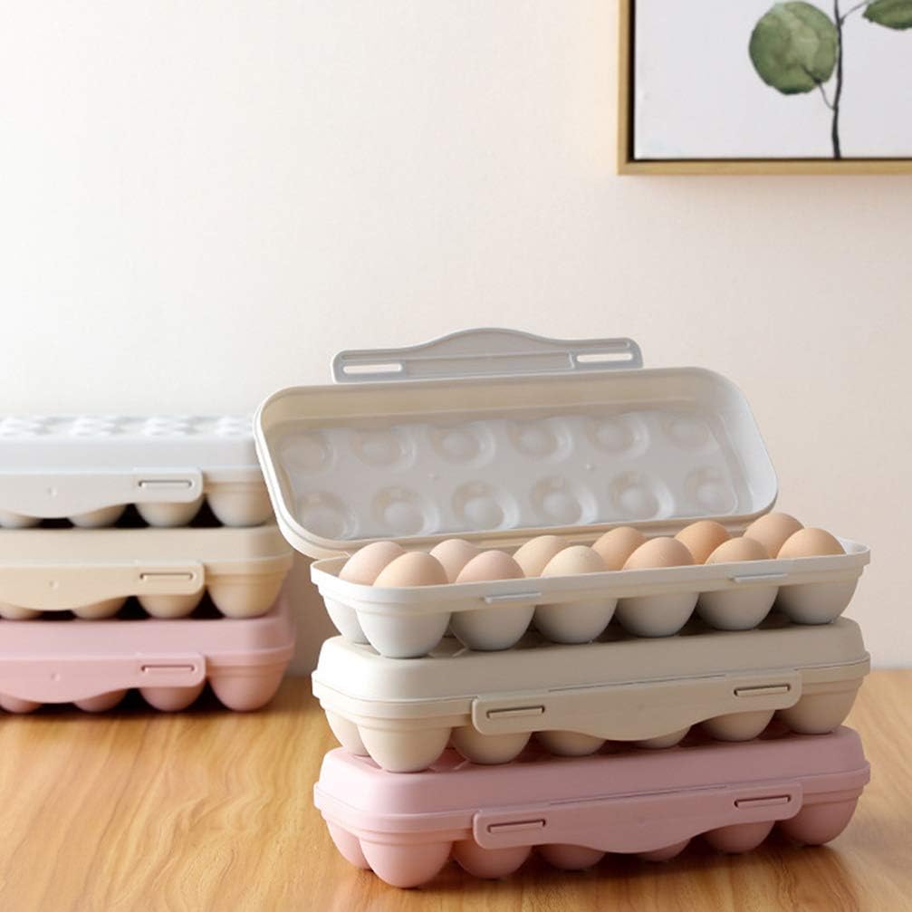 2 Pack Plastic Egg Holder for Refrigerator, Covered Egg Holders, Stackable Egg Container, Countertop Egg Storage Organizer with Lid, 18X2 Eggs