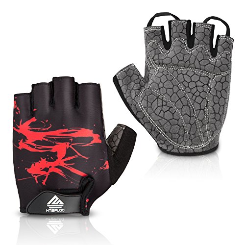 HTZPLOO Bike Gloves Cycling Gloves Mountain Bike Gloves for Men with Anti-Slip Shock-Absorbing