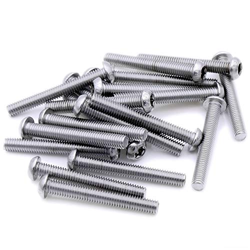 M5 (5mm x 18mm) TX Socket Button Machine Screw (Bolt) - Stainless Steel (A2) (Pack of 20)