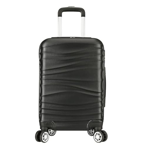 Kit Mala de Viagem 2 Peças Bordo e Média - C/ 4 Rodinhas 360º Preto