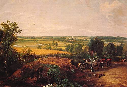 Toile murale haut de gamme Vue de Dedham impression d'art Constable 60x90cm
