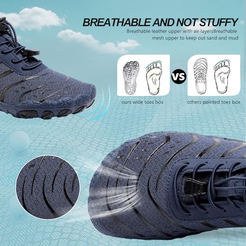 Image of SIOSNETA Hike Barefoot Shoes for Women Men, Breathable Non-Slip Athletic Footwear, Wide Toe Water Shoes for Hiking, Non-Slip Neuropathy Shoes for Women Men, Grounded Comfort wear