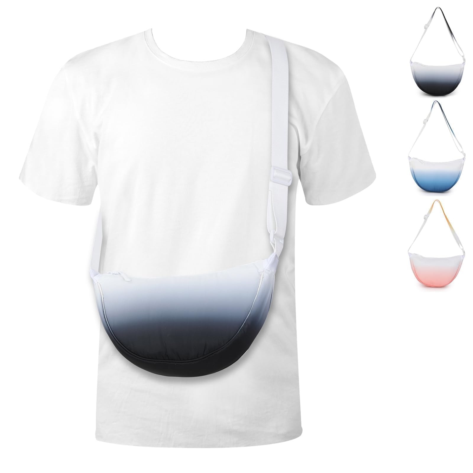 BESMART Small Nylon Crescent Crossbody Bag for Women Men Trendy, Waterproof Crescent Sling, Lightweight Travel Purses