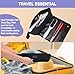 Travel Essentials Neoprene Hair Style Tools Bag w/Fireproof Mat for Flat or Curling Irons, Straighteners Accessories, Gifts for Women Mom Daughter Sister Friends for Birthday (Black-Fireproof Mat)