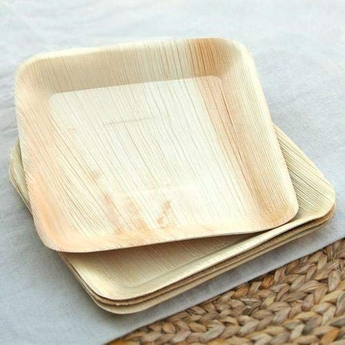 ECOPALAreca Disposable Square Leaf Plates (10 x 10in, Pack of 30)
