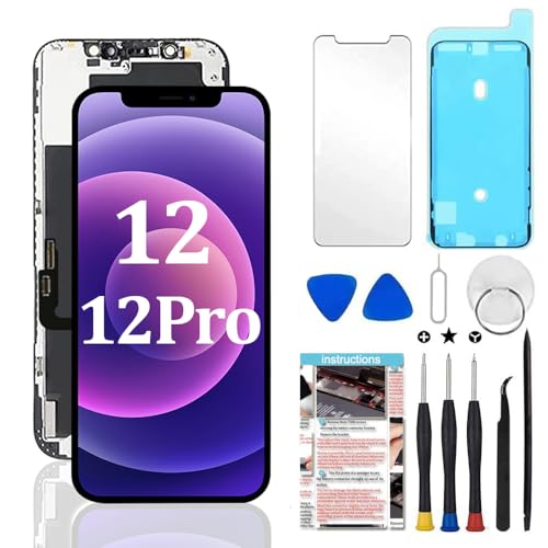 for iPhone 12/12 Pro Screen Replacement Kit 6.1 inch 3D Touch LCD Screen Display Digitizer Frame Assembly with Repair Tools by Fixerman - Used condition - CA$25.43