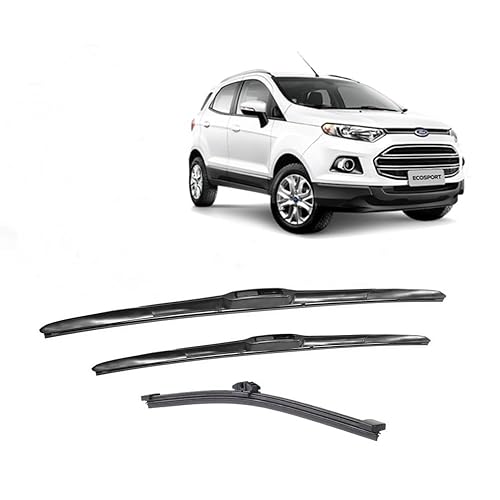 Kit 3 Palhetas Limpador De Parabrisa Dianteiro + Traseiro Compatível com a Nova Ecosport 2017 2018 2