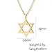 VASSAGO Star of David Pendant Necklace Solomon Six-Pointed Star Talisman Stainless Steel Hexagram Jewish Israel Jewelry for Men (gold)