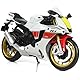 Risopen 1:12 Motorrad Modell kompatibel für Yamaha YZF-R1M 1000R Legierung Diecast Motorrad Modell Spielzeug Mini Moto Geschenk (weiß)