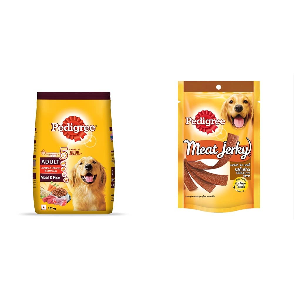 See full amazon price history chart for Pedigree Adult Dry Dog Food- Meat & Rice, 1.2kg Pack & Dog Treats Meat Jerky Stix, Grilled Liver, 80 g Pouch Pedigree Adult Dry Dog Food- Meat & Rice, 1.2kg Pack & Dog Treats Meat Jerky Stix, Grilled Liver, 80 g Pouch (B09H5JDXCV) Amazon Price History, Amazon Price Tracker