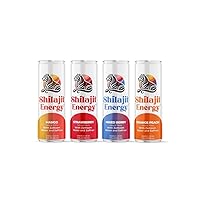 Vista 2 de Shilajit Energy Drink Variety Pack – Mango, Orange Peach, Strawberry, and Mixed Berry – 12-Pack
