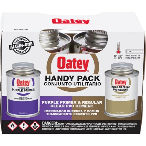 Oatey 30246 4 oz. PVC Regular Clear Cement and 4 oz. NSF Pur...