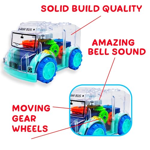 Image of Toybharat Gear Bus |Multicolour |Friction Power Toys| Birthday Gift